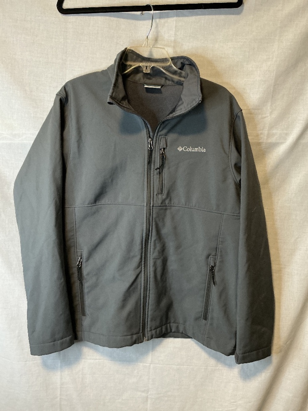 Columbia Fleece Lined Grey Women’s Zipper Water resistant Jacket Size Large